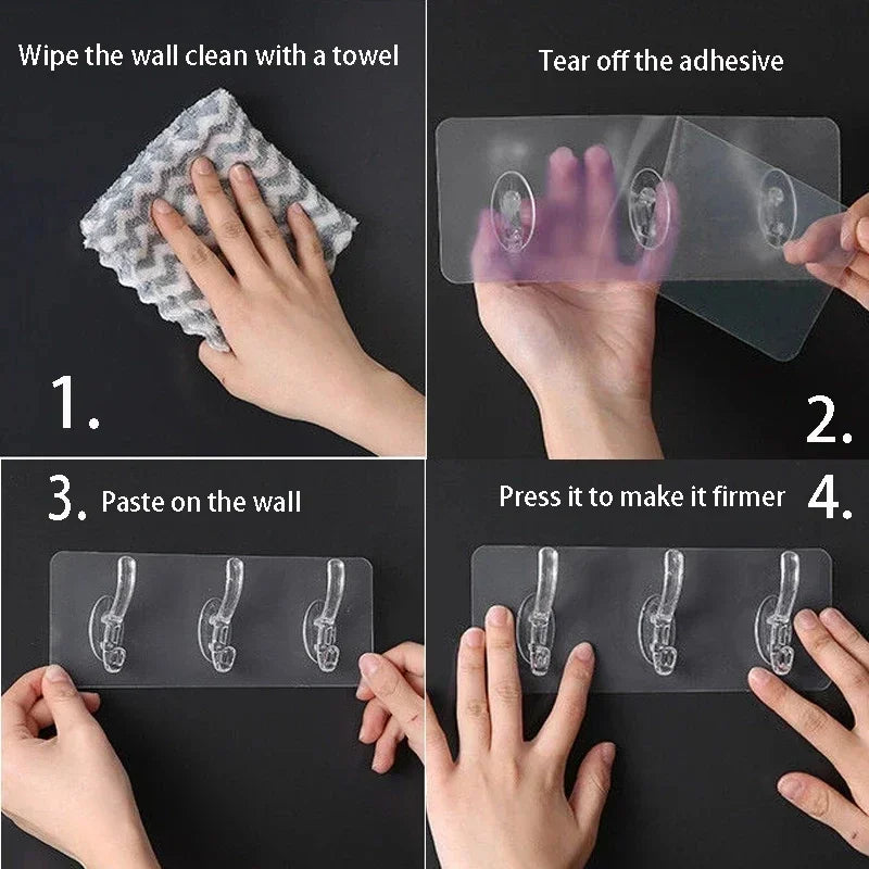 SELF ADHESIVE WALL MOUNTED HOOKS STRIP (PACK OF 2) – You Bees